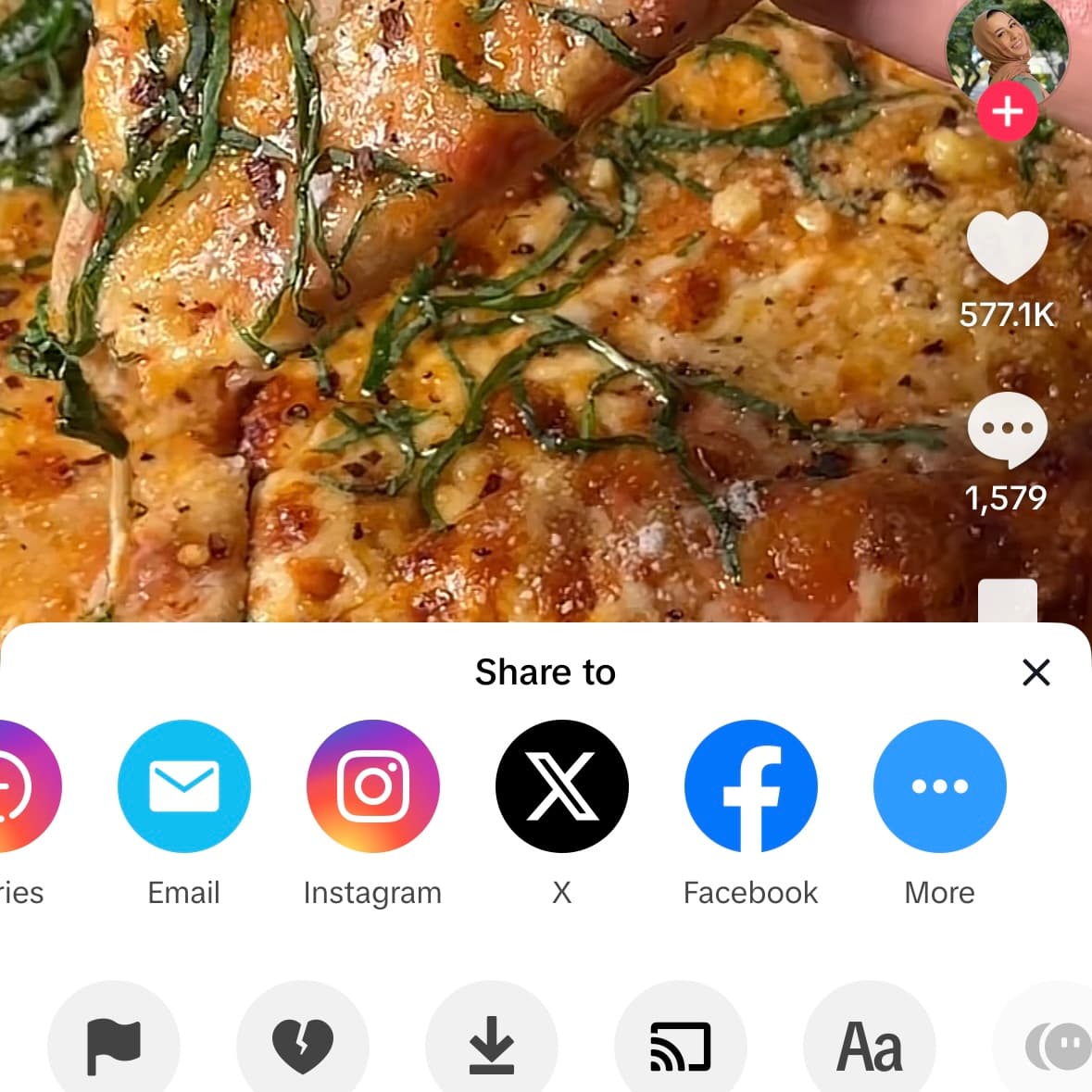 TikTok Share Menu